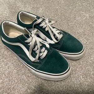 Vans Men's Sneakers in Deep Green and White
